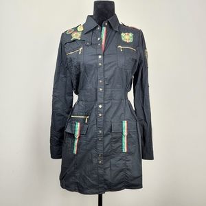 VTG COOGI black gold patch shirt dress